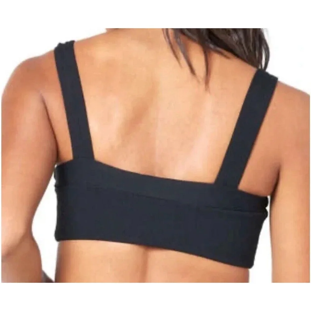 L SPACE Women's Black Lee Lee Ribbed Bikini Top Size XS